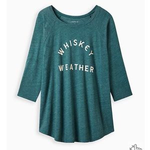 NWT Torrid “Whiskey Weather” Raglan Tee
